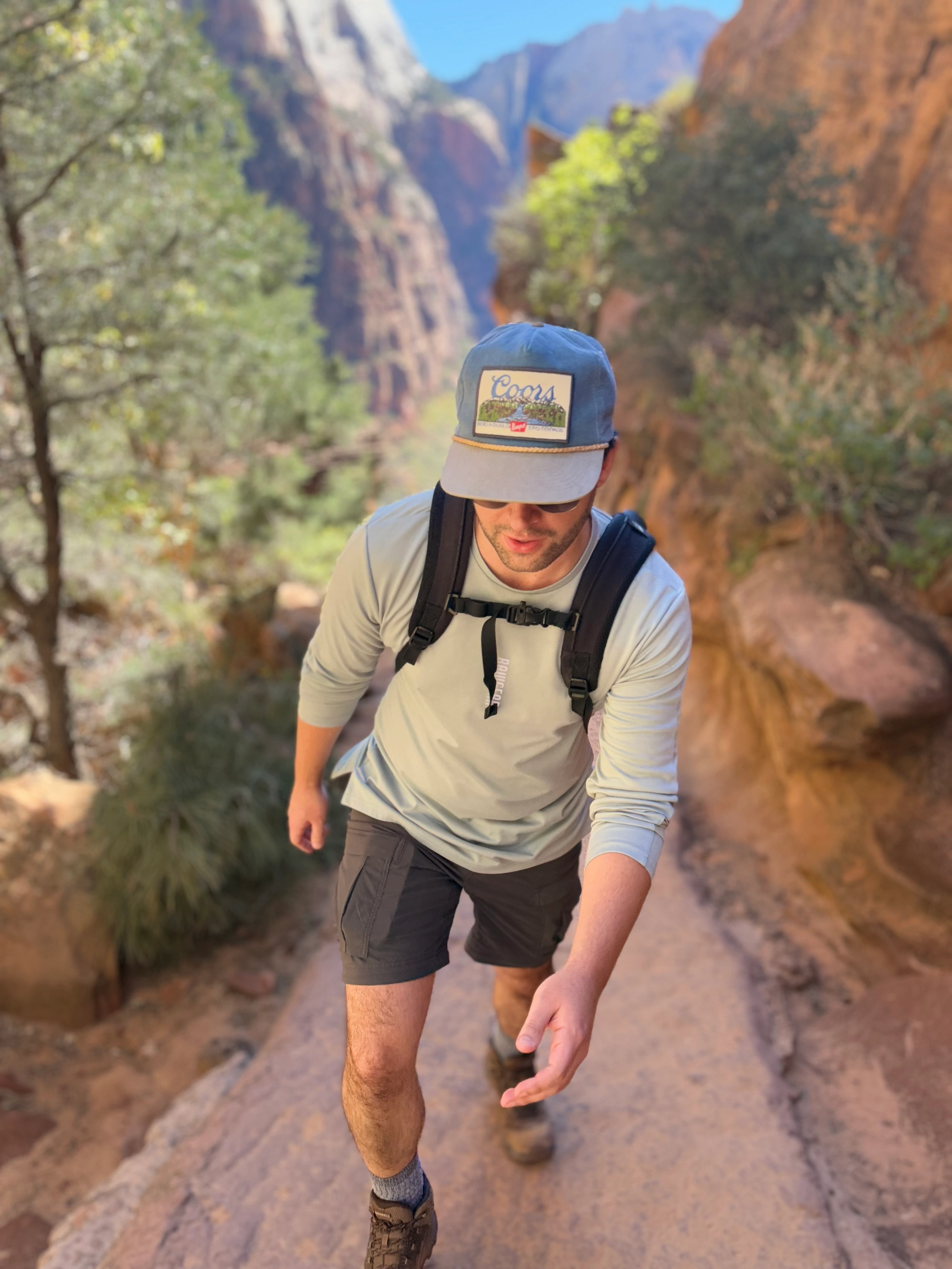Hiker on a canyon trail